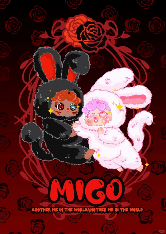 #67 MIGO Twin Life Limited Edition] 400% Plush Hanging Card Black Night White Day Series Blind Box &amp; MIGO Twin Life Series &amp; 400% Blind Box 